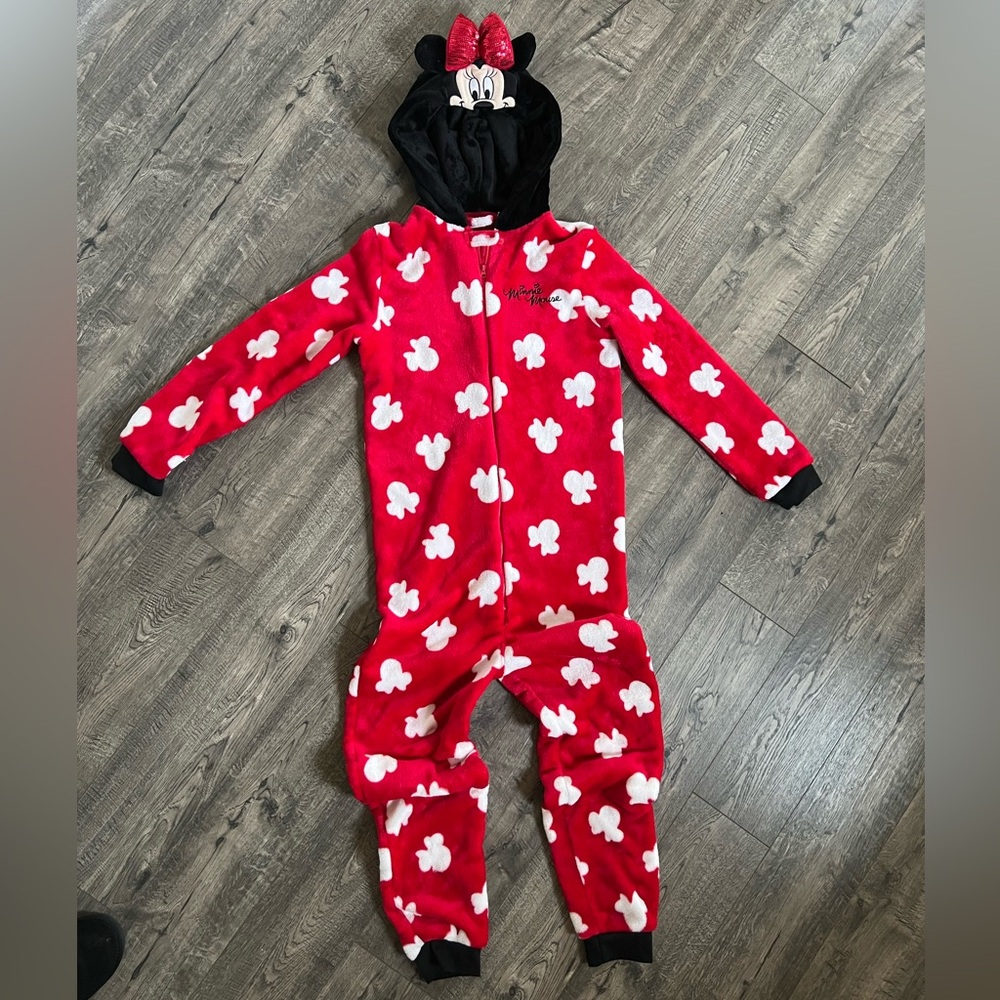 Disney Minnie Mouse Costume Hooded Fleece Red Sleepwear Girls 164 cm
